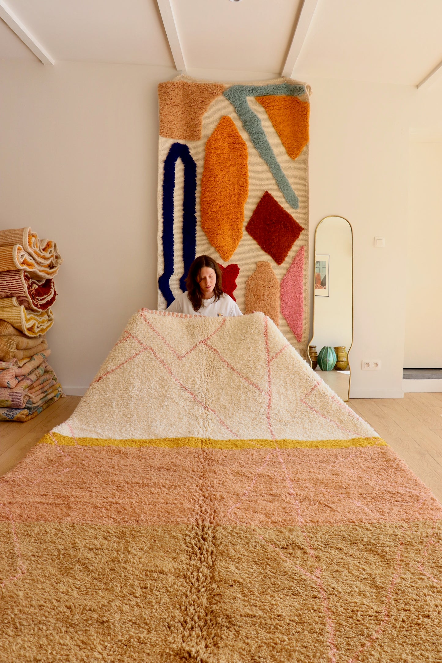 Tapis Beni Ouarain coloré (954) 305x209cm - Hawaii