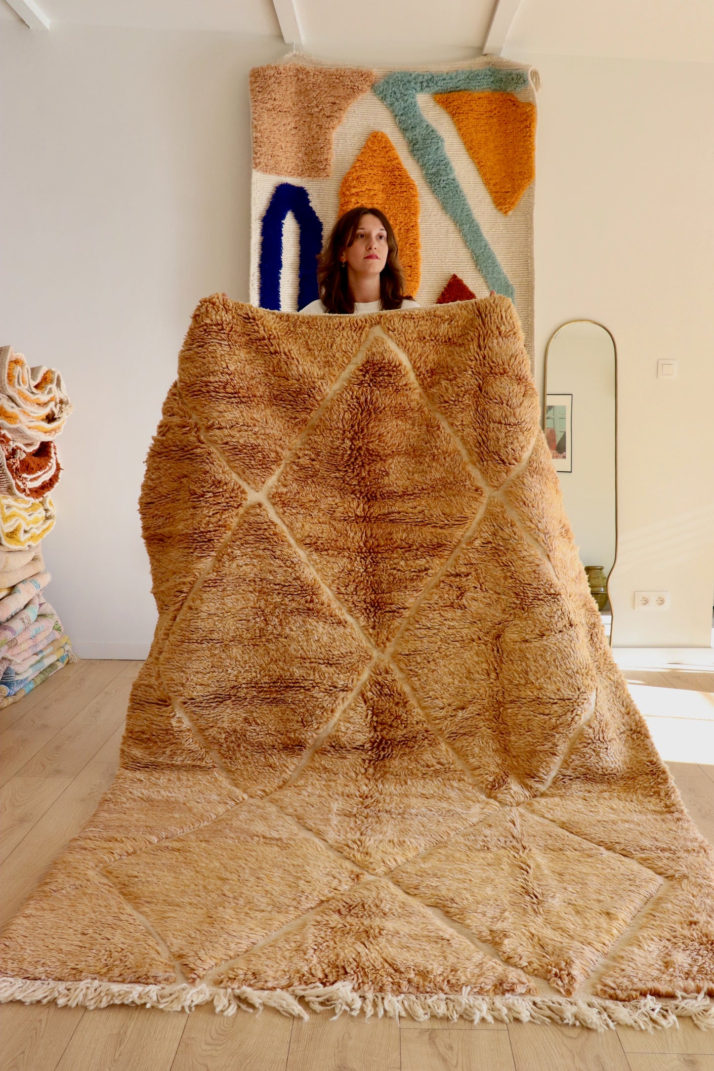 Tapis Beni Ouarain coloré (944) 244x164cm - Coconut