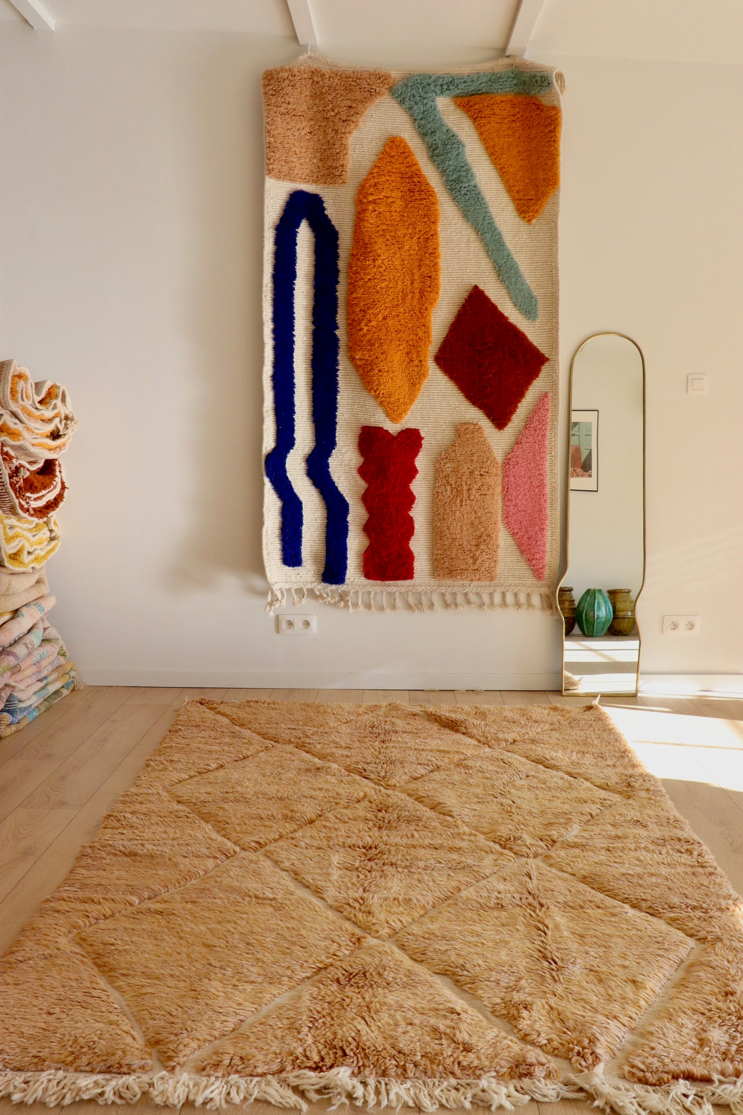 Tapis Beni Ouarain coloré (944) 244x164cm - Coconut