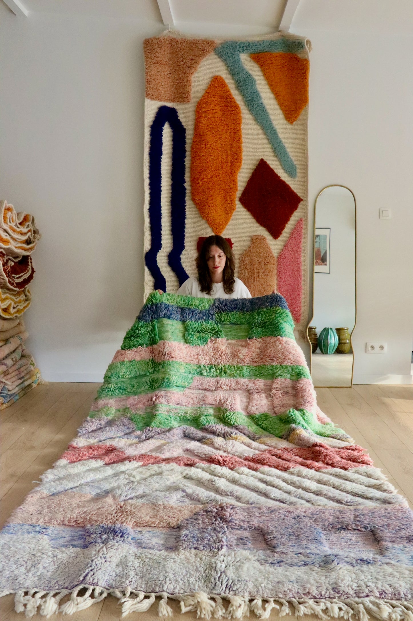 Tapis Beni Ouarain coloré (942) 240x155cm - Fae Garden