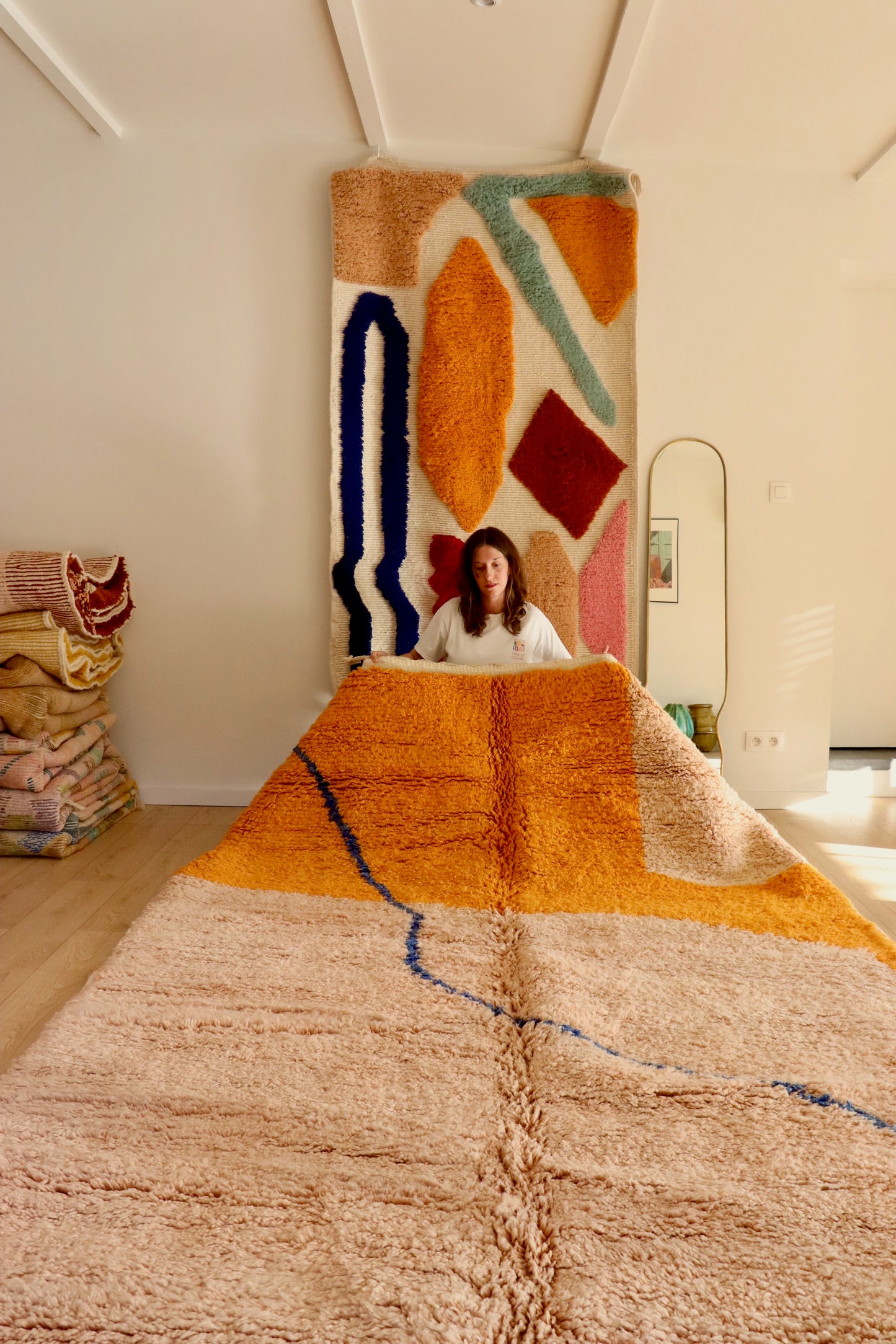 Tapis Beni Ouarain coloré (953) 295x210cm - Under the Blue Sky
