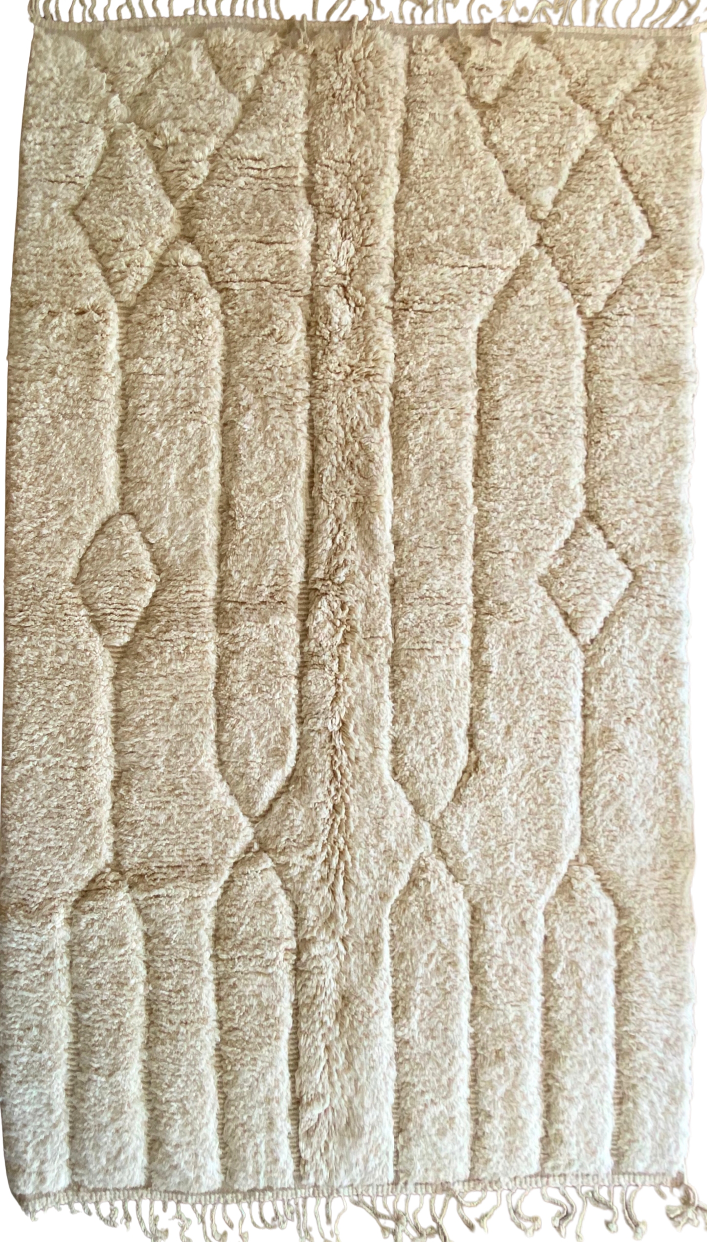 Beni Ouarain Moroccan Colorful Rug (962) 310x204cm - Snow on top
