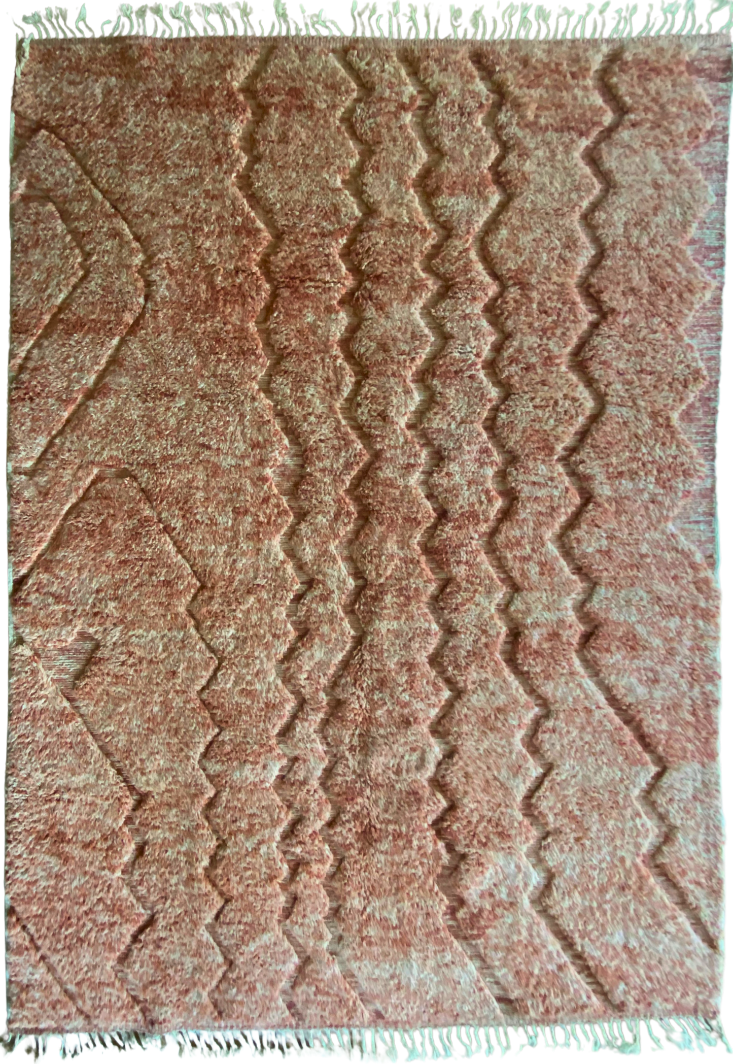 Beni Ouarain Moroccan Colorful Rug (974) 343x260 - Pink Lake