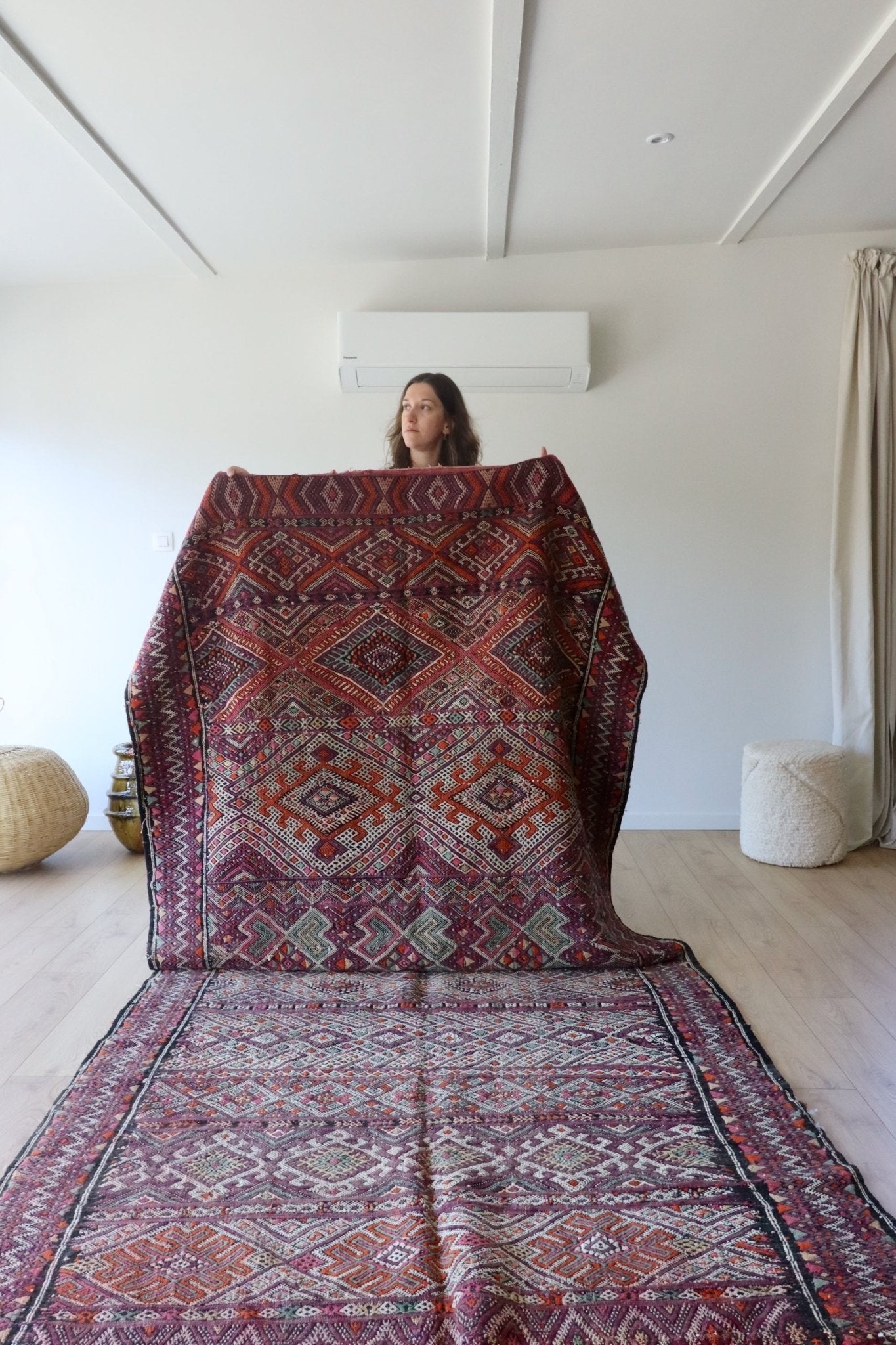Tapis Berbère Marocain Authentique – Laine 100% – Multicolore – Fait Main