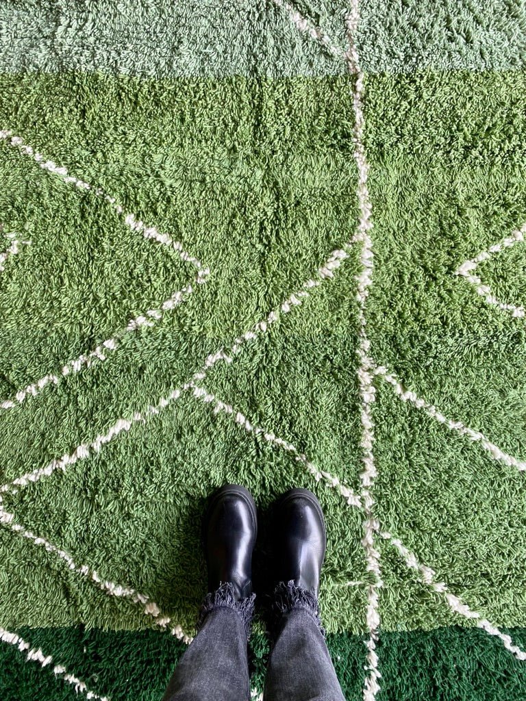Green Berber Rug made to order (3) - Tree of Colors
