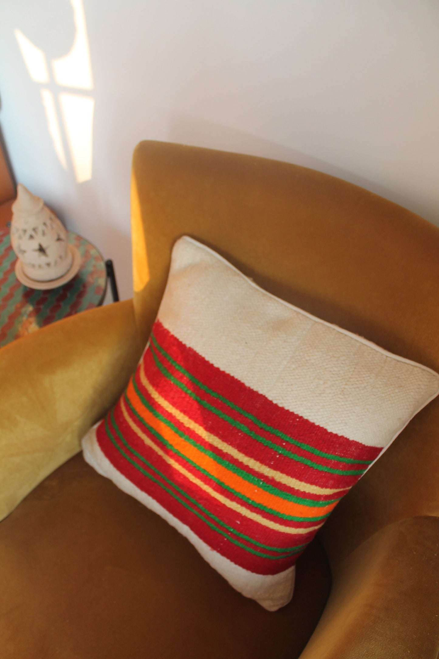 Moroccan Striped Wool Cushion