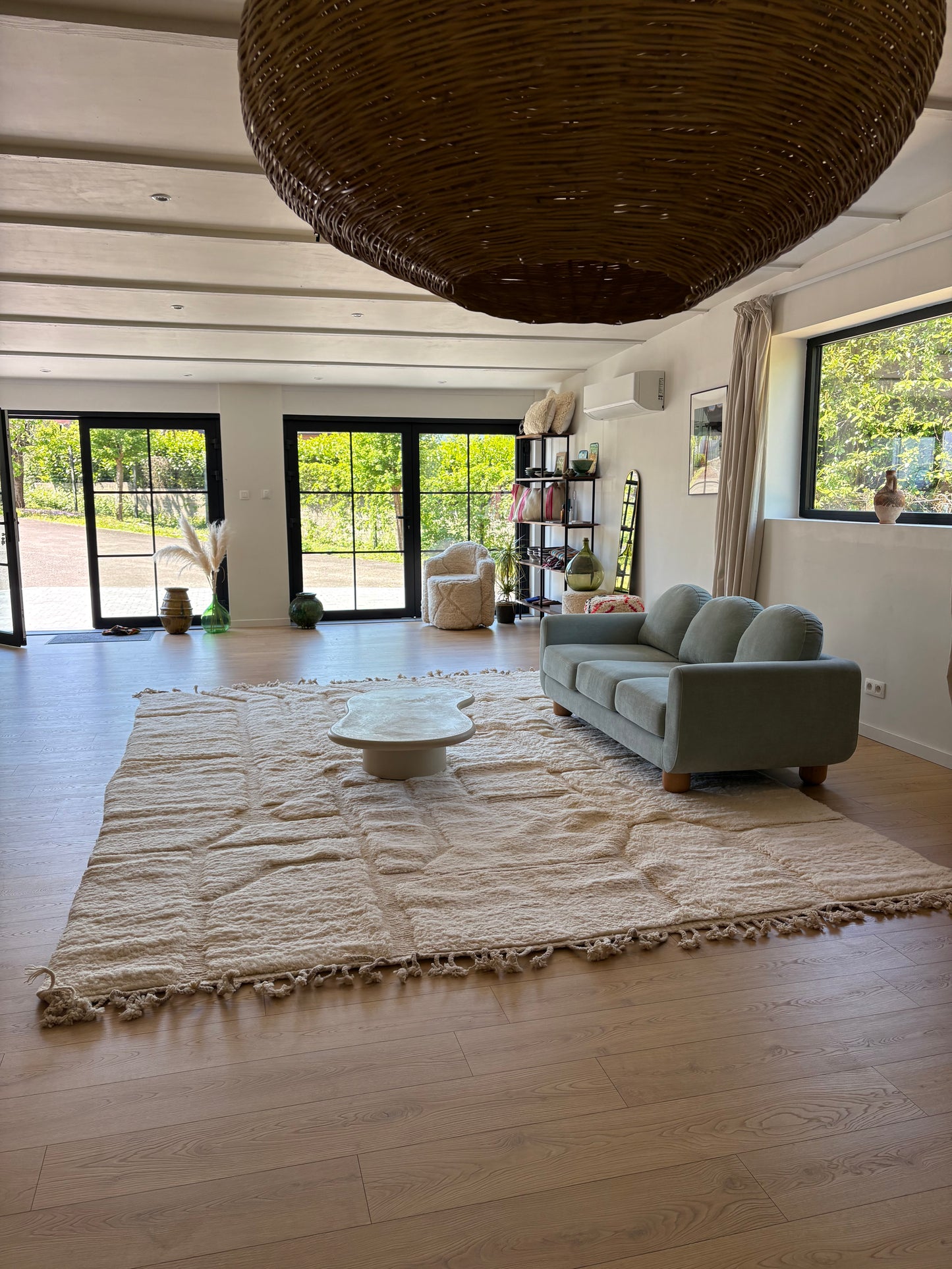 Beni Ouarain Moroccan White Rug (812) 394x290cm - Lapland