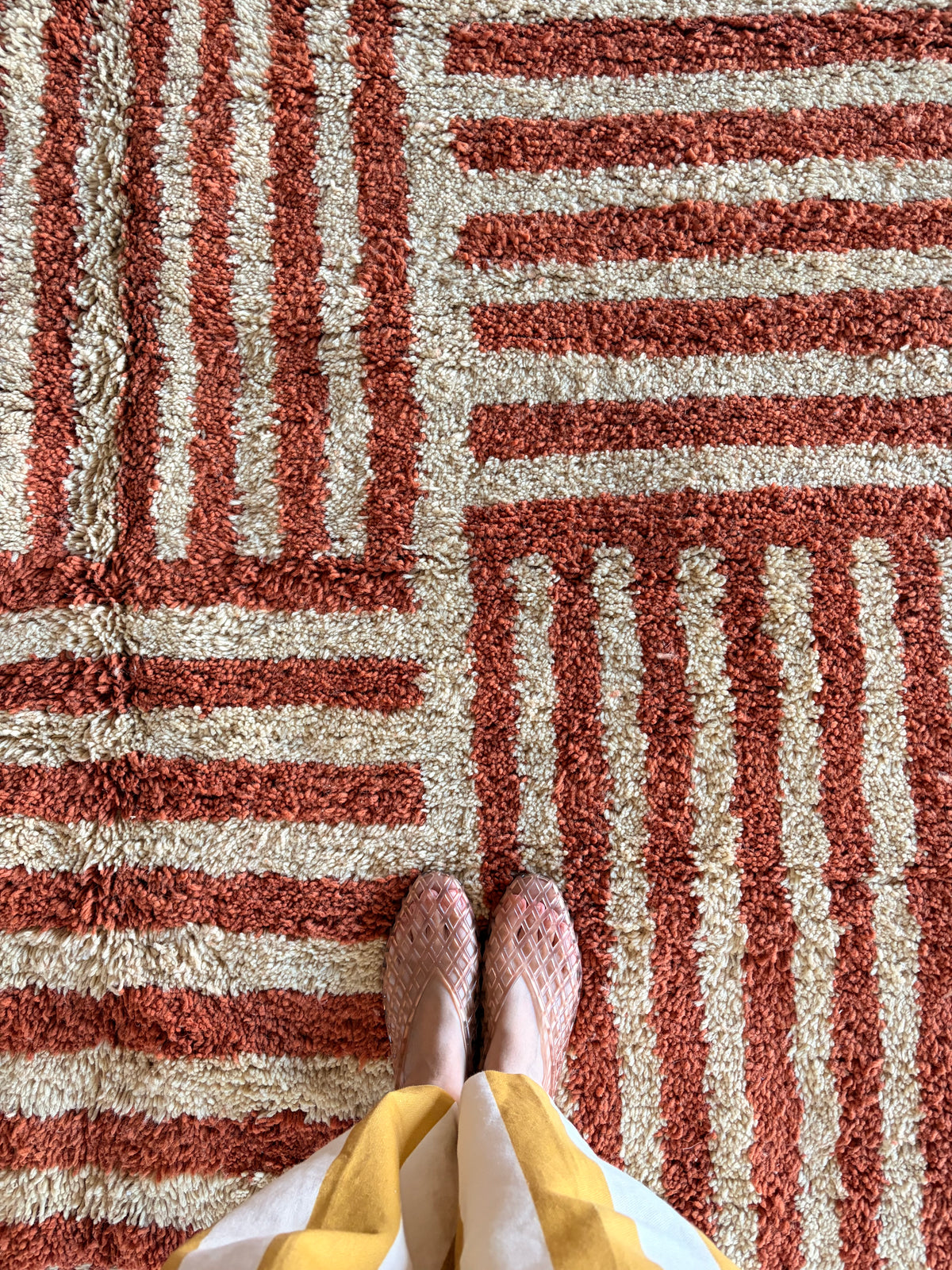 Beni Ouarain Marokkaans kleurrijk tapijt (1284) 295x205cm - Cubes