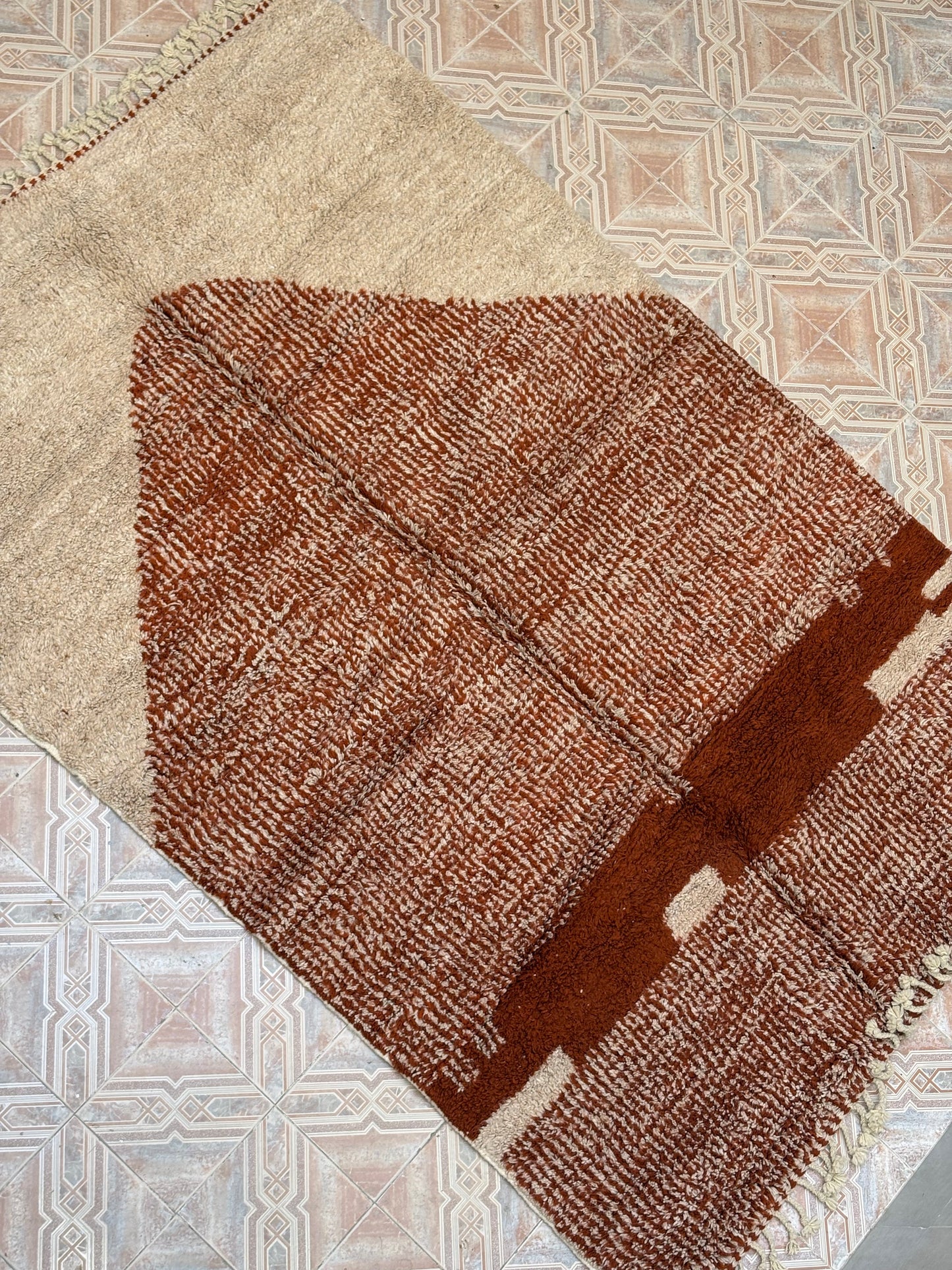 Beni Ouarain Moroccan Colorful Rug (969) 305x200 - Sunset on the Mountain