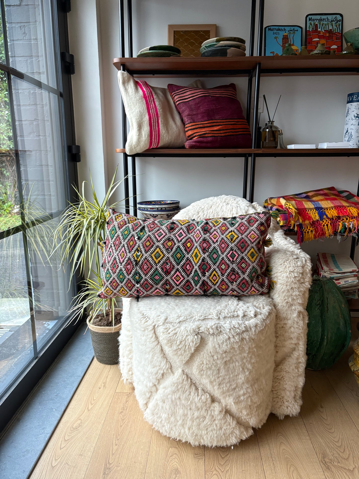 Marokkaanse Kilim wollen kussen (12)