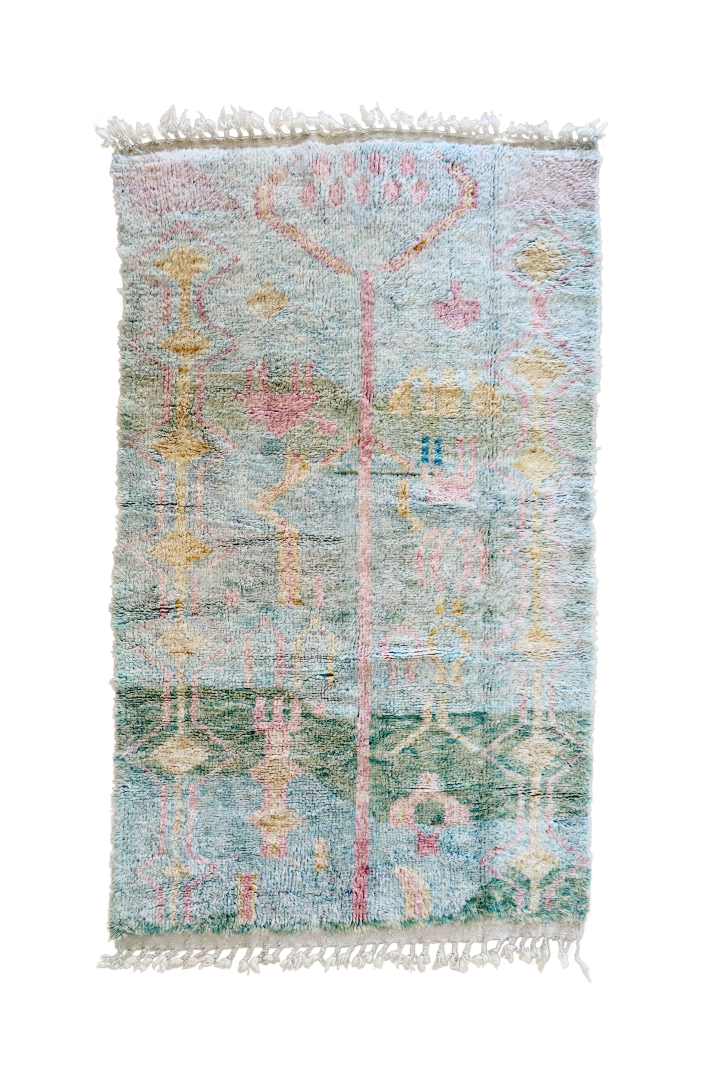 Beni Ouarain Moroccan Colorful Rug (899) 248x148cm - Sage