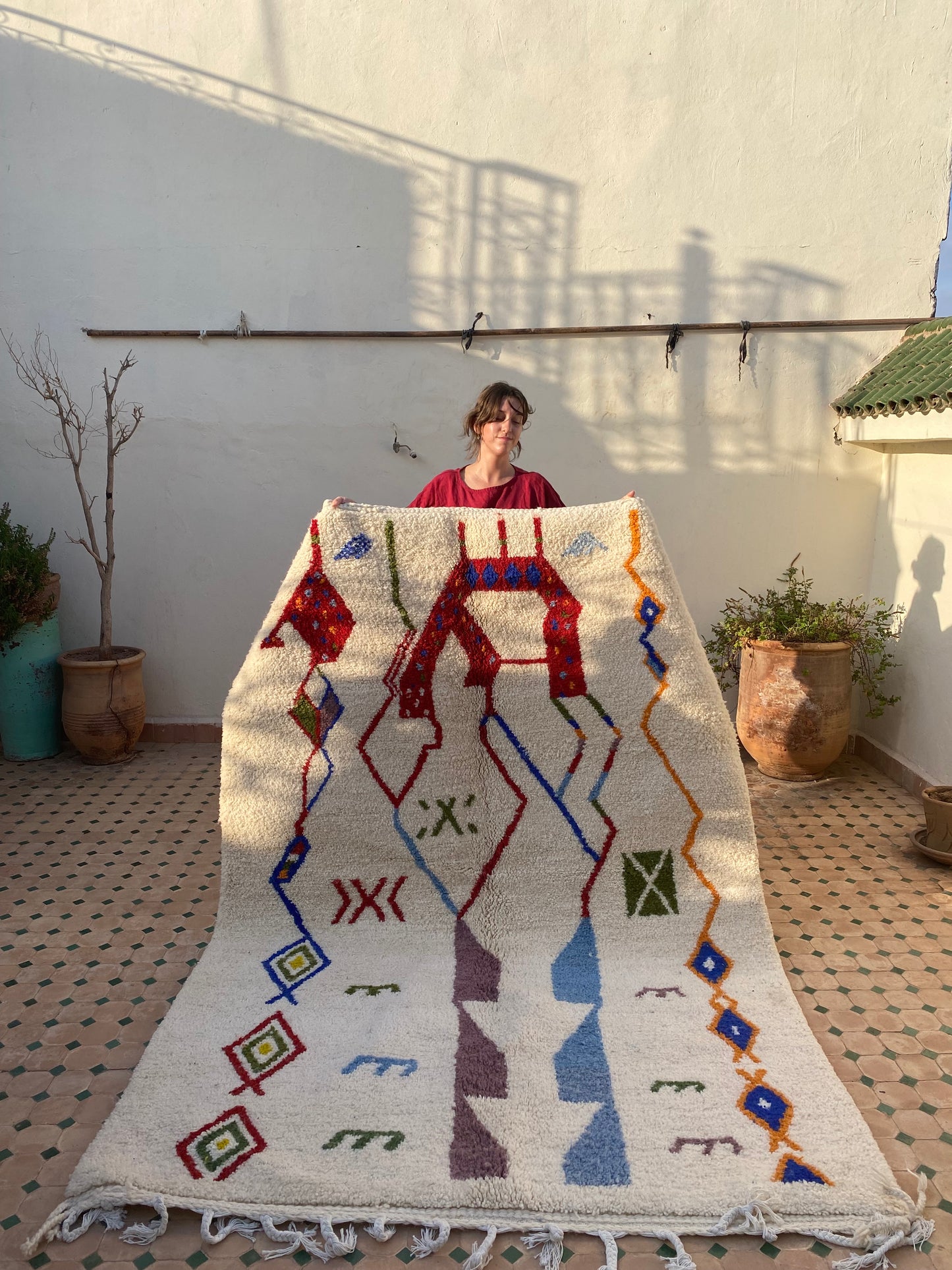 White Berber Wool Rug (374) 255x150cm