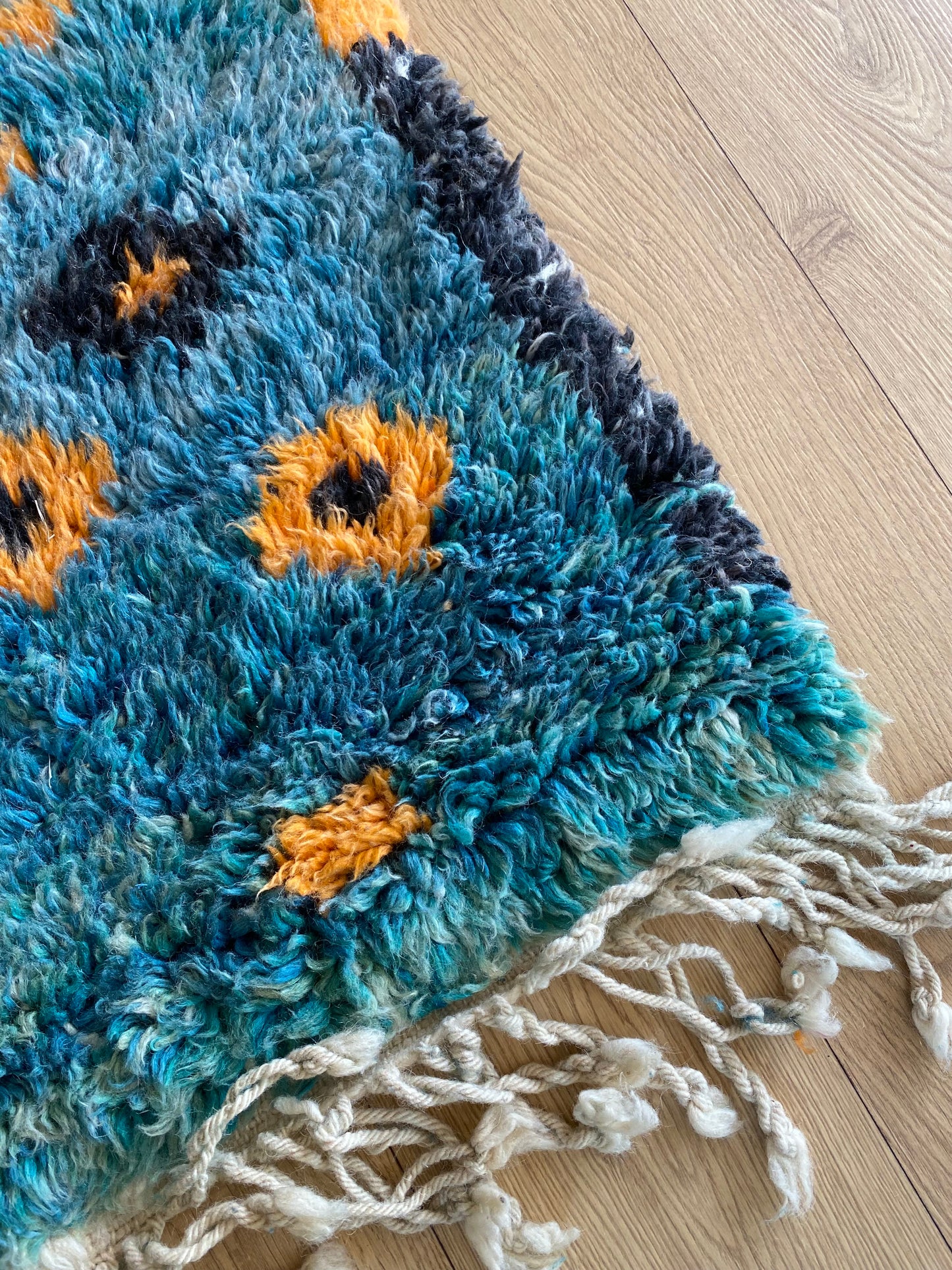 Beni Ouarain Moroccan Colorful Rug (931) 290x206cm - Deep in the ocean