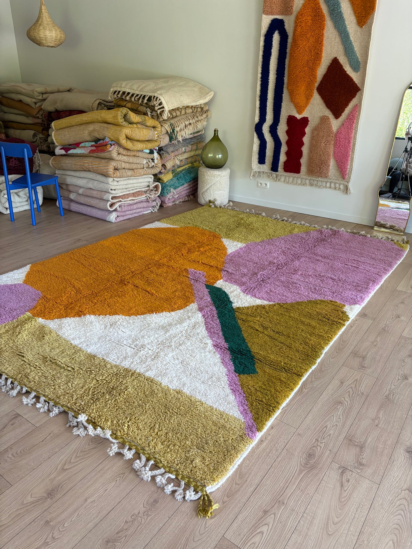 Beni Ouarain Moroccan Colorful Rug (918) 345x247cm - Pamplemousse