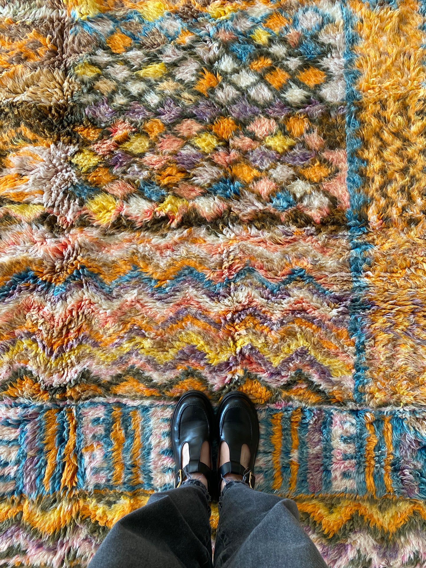 Beni Ouarain Moroccan Colorful Rug (928) 302x182cm - Electrifying