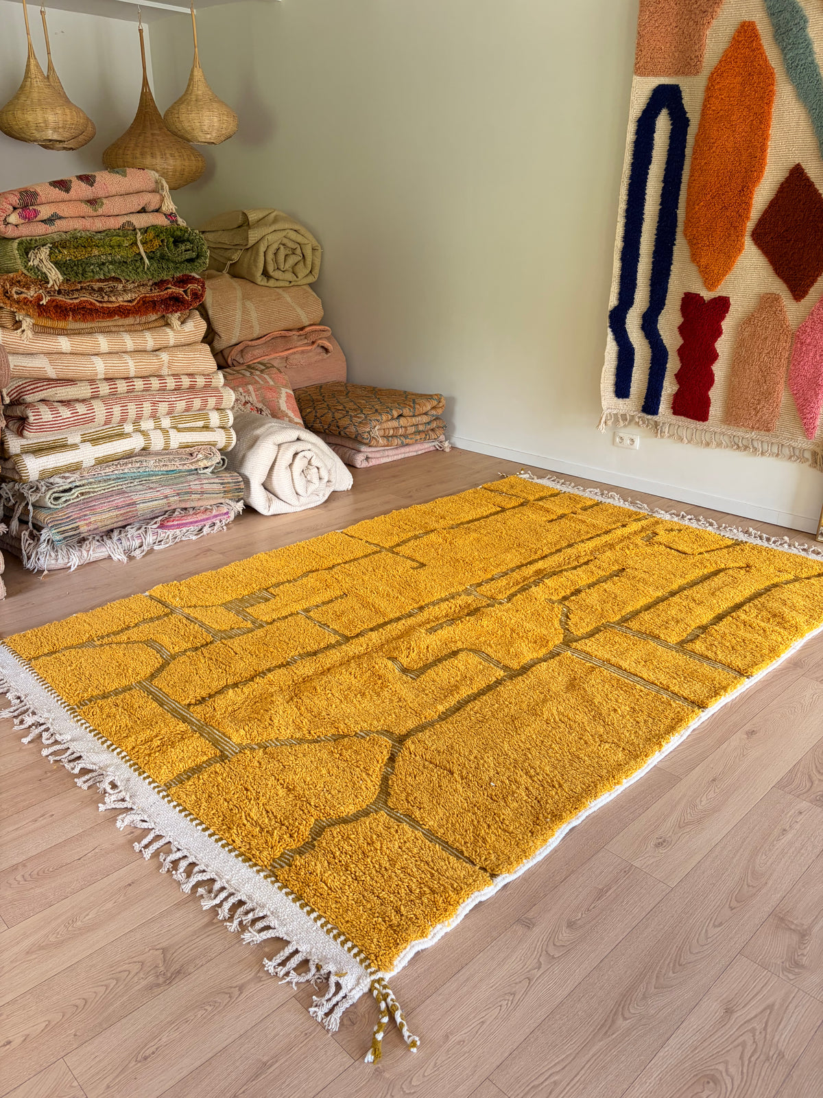 Beni Ouarain Moroccan Colorful Rug (1283) 310x209cm - Sunshine in the Garden