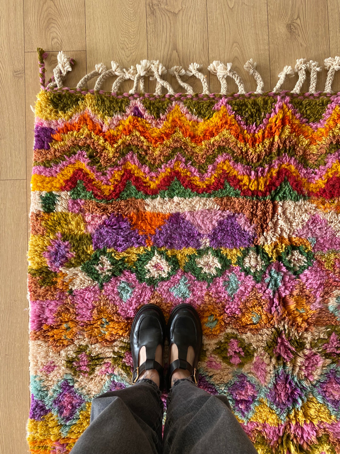 Beni Ouarain Moroccan Colorful Rug (925) 260x148cm - Rainbow
