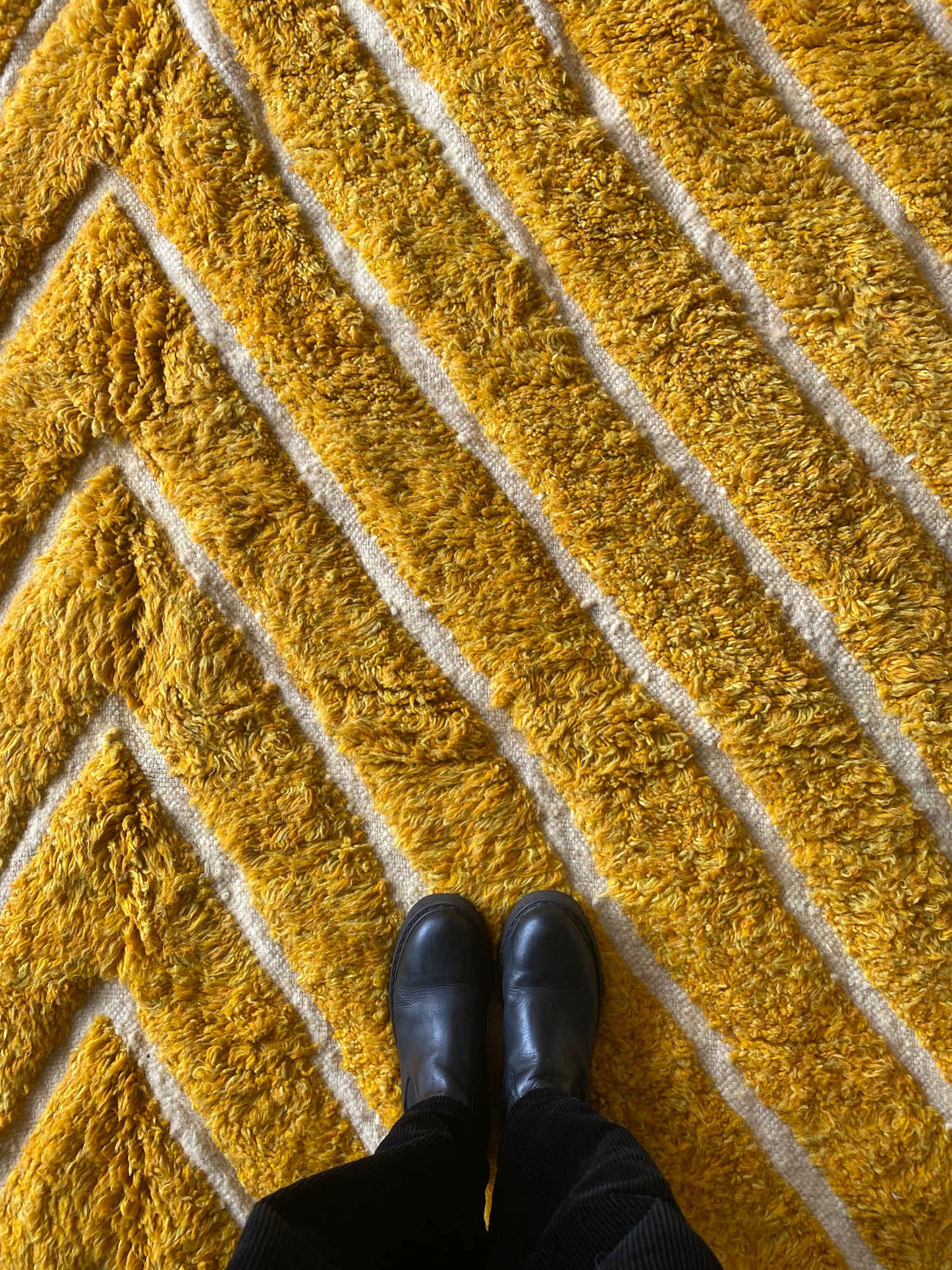 Beni Ouarain Moroccan Yellow ochre Rug (470) 295x200cm - Soleil