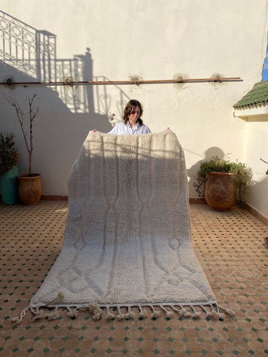 White Berber Wool Rug (489) 240x148cm