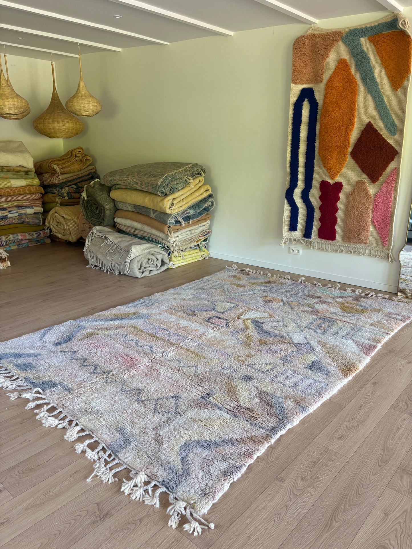 Beni Ouarain Moroccan Colorful Rug (1201) 295x216cm - Wendy
