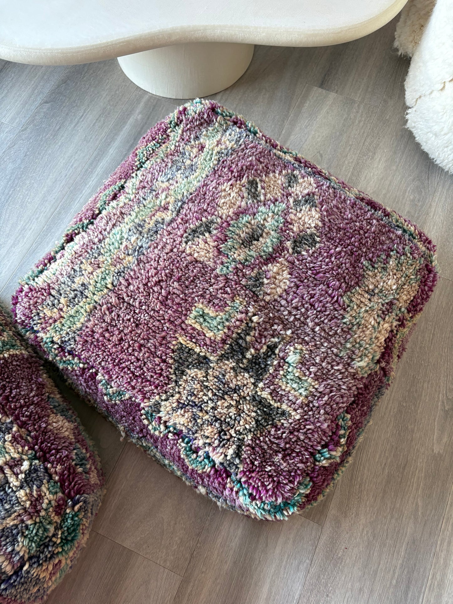 Purple Berber Pouf