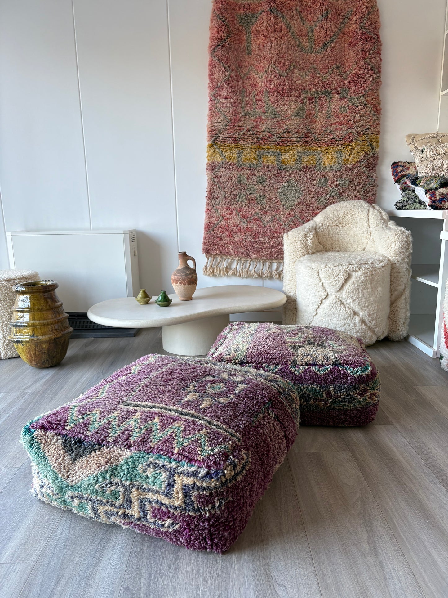 Purple Berber Pouf