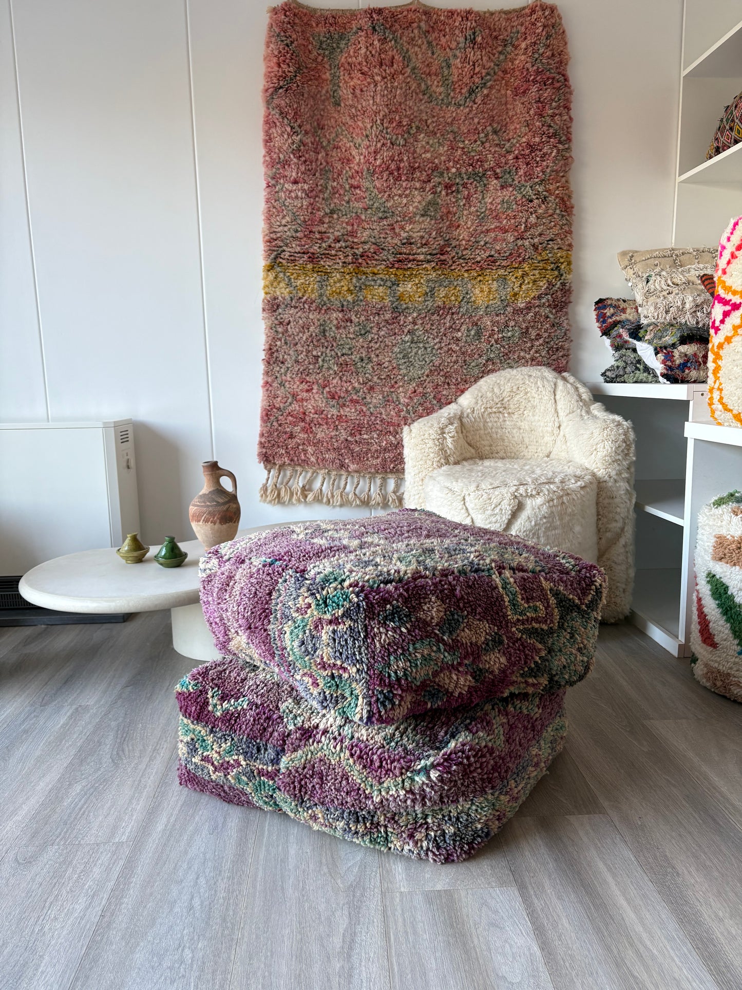 Purple Berber Pouf