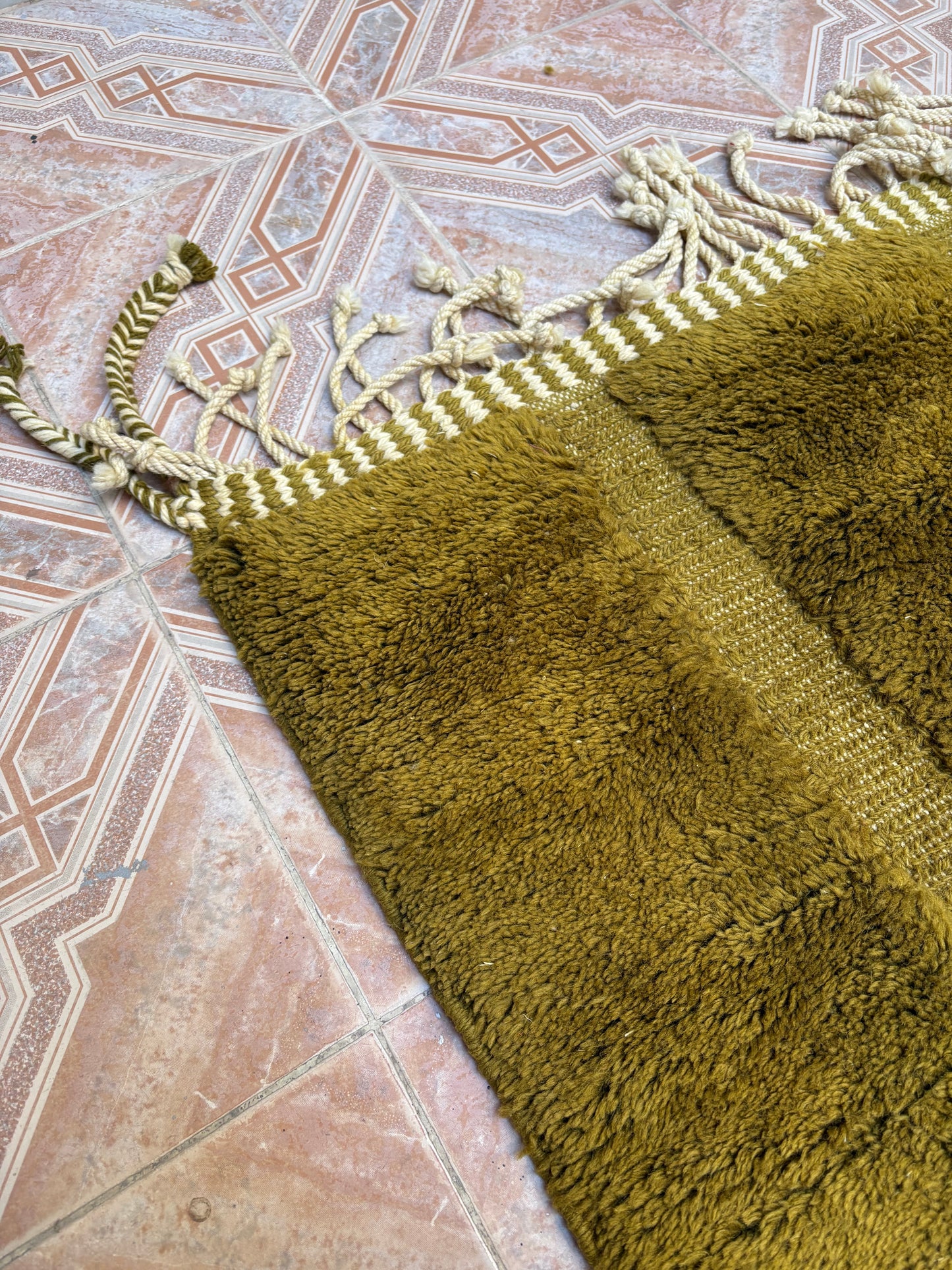 Mrirt Moroccan Rug (801) 300x218cm - Olive