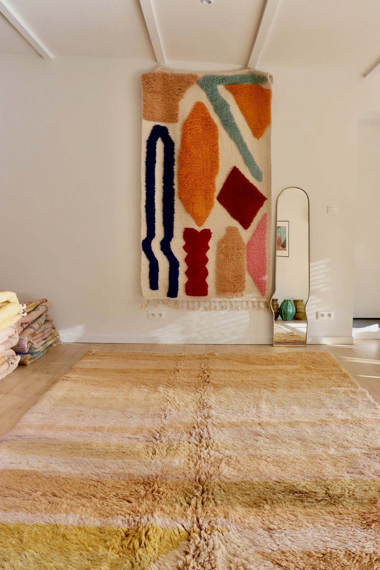 Tapis Beni Ouarain coloré (949) 292x210cm - Apricot Sorbet