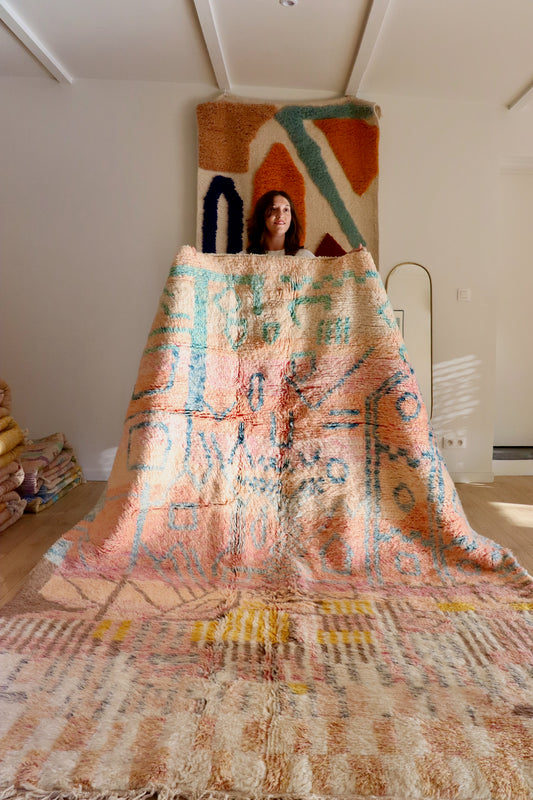 Tapis Beni Ouarain coloré (948) 282x210cm - Honeymoon in Paradise