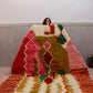 Beni Ouarain Moroccan Colorful Rug (965) 315x210cm - Olive green