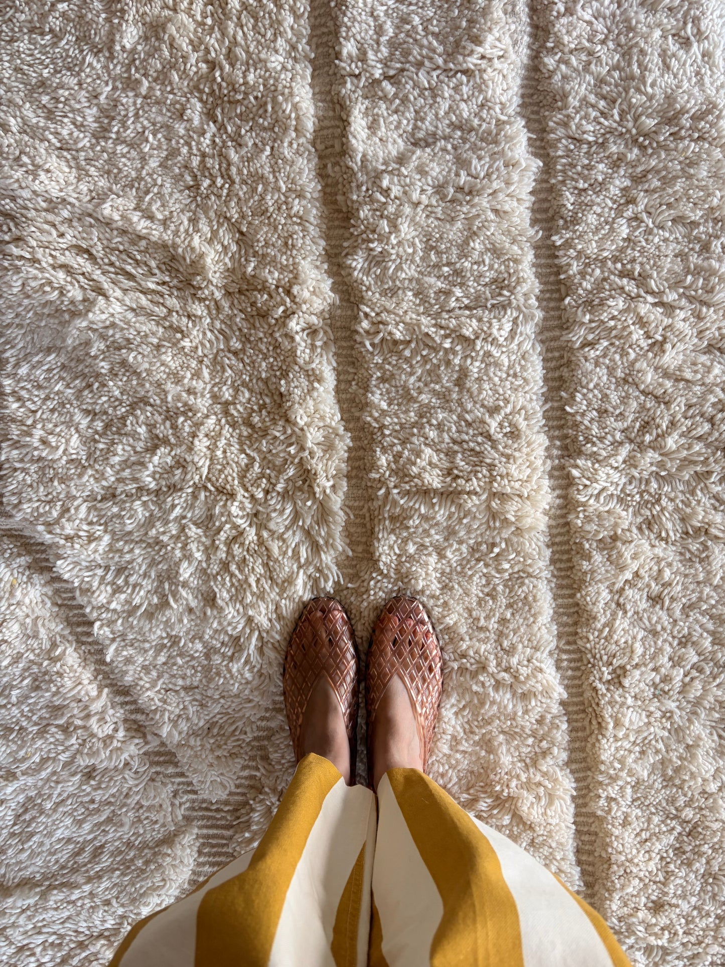 Tapis Beni Ouarain blanc (1306) 342x246cm - Number 2