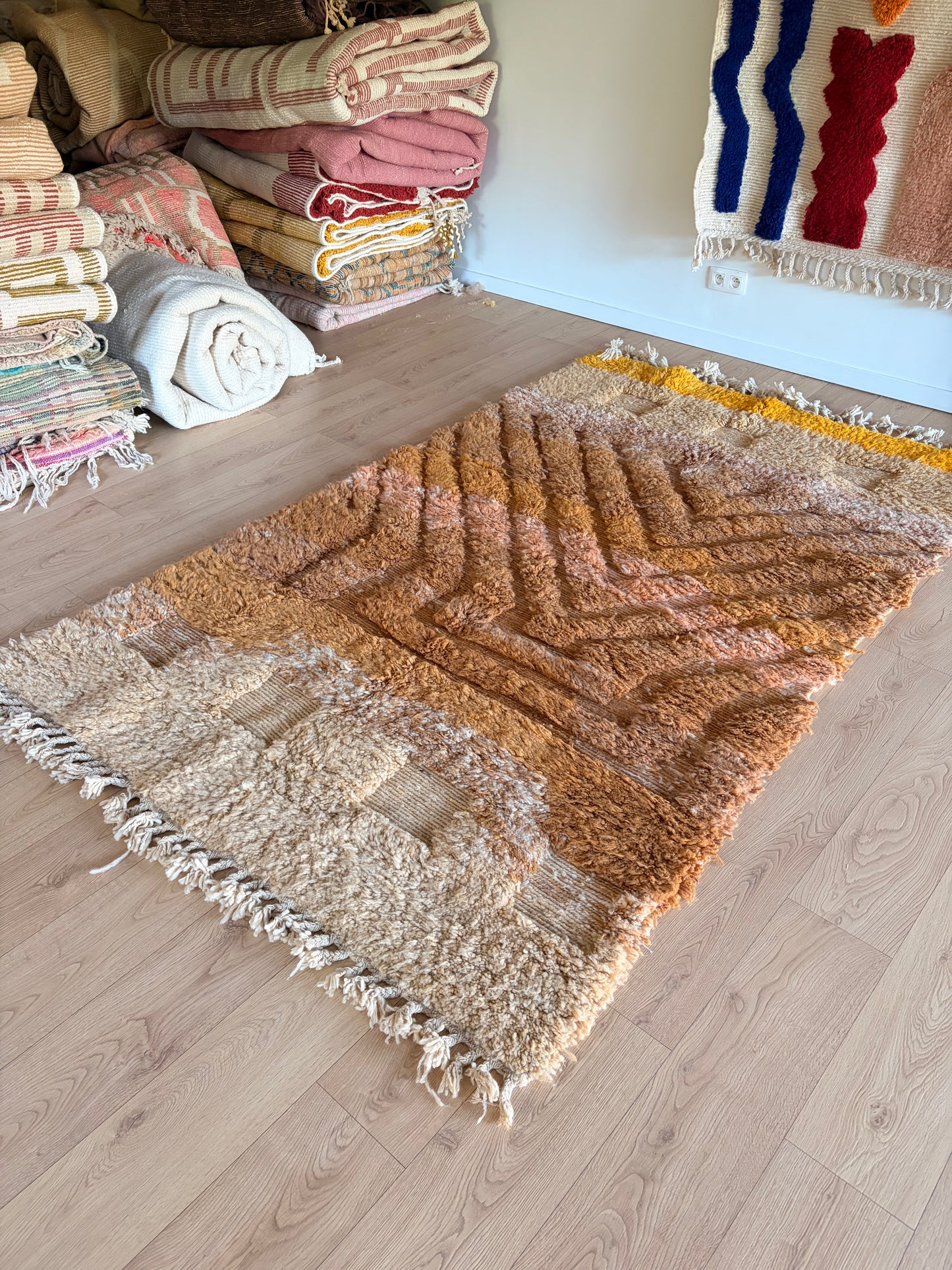 Beni Ouarain Moroccan Colorful Rug (1260) 252x152cm - Dawn Court