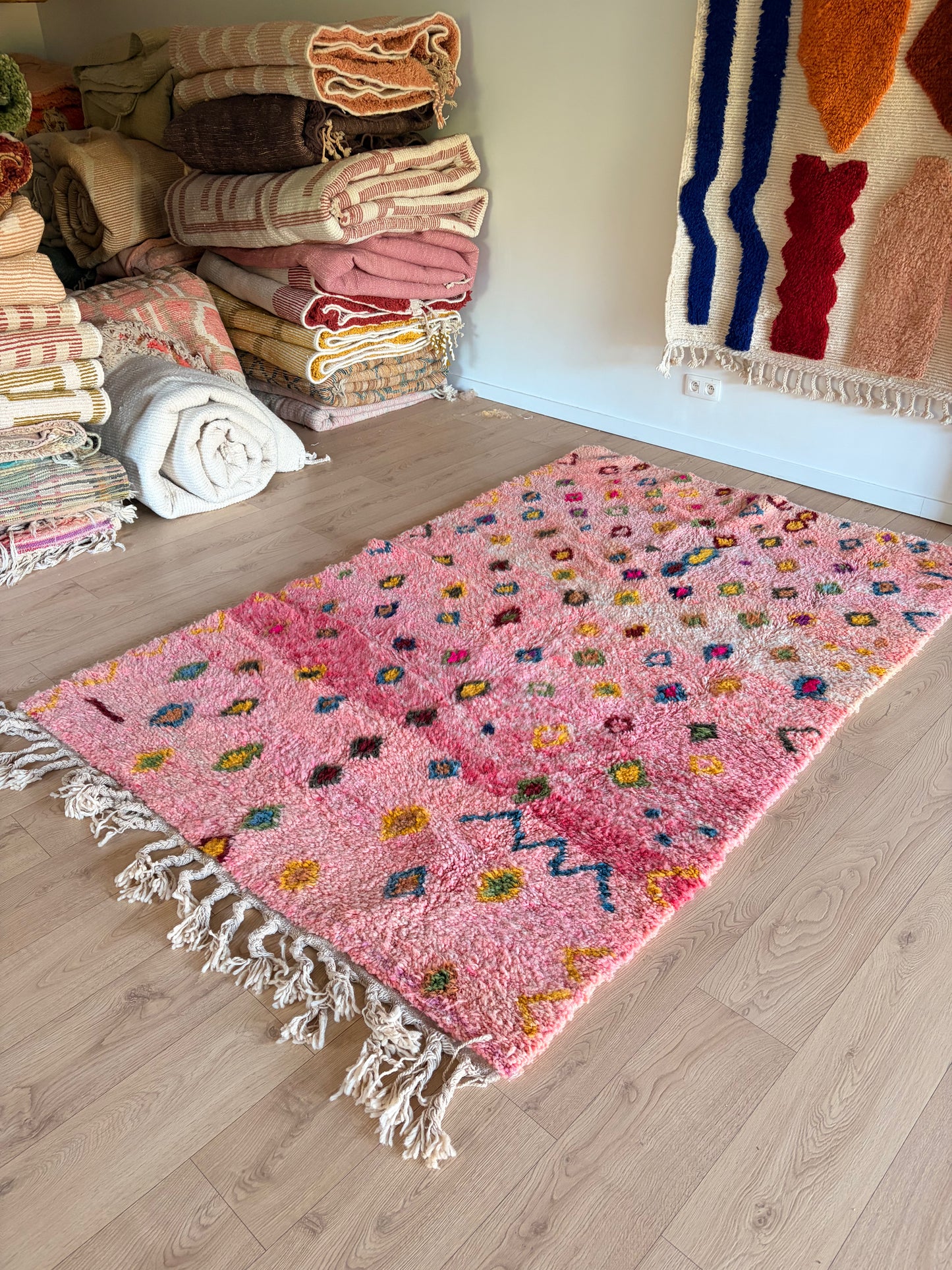 Beni Ouarain Moroccan Colorful Rug (1256) 248x155cm - Jewels