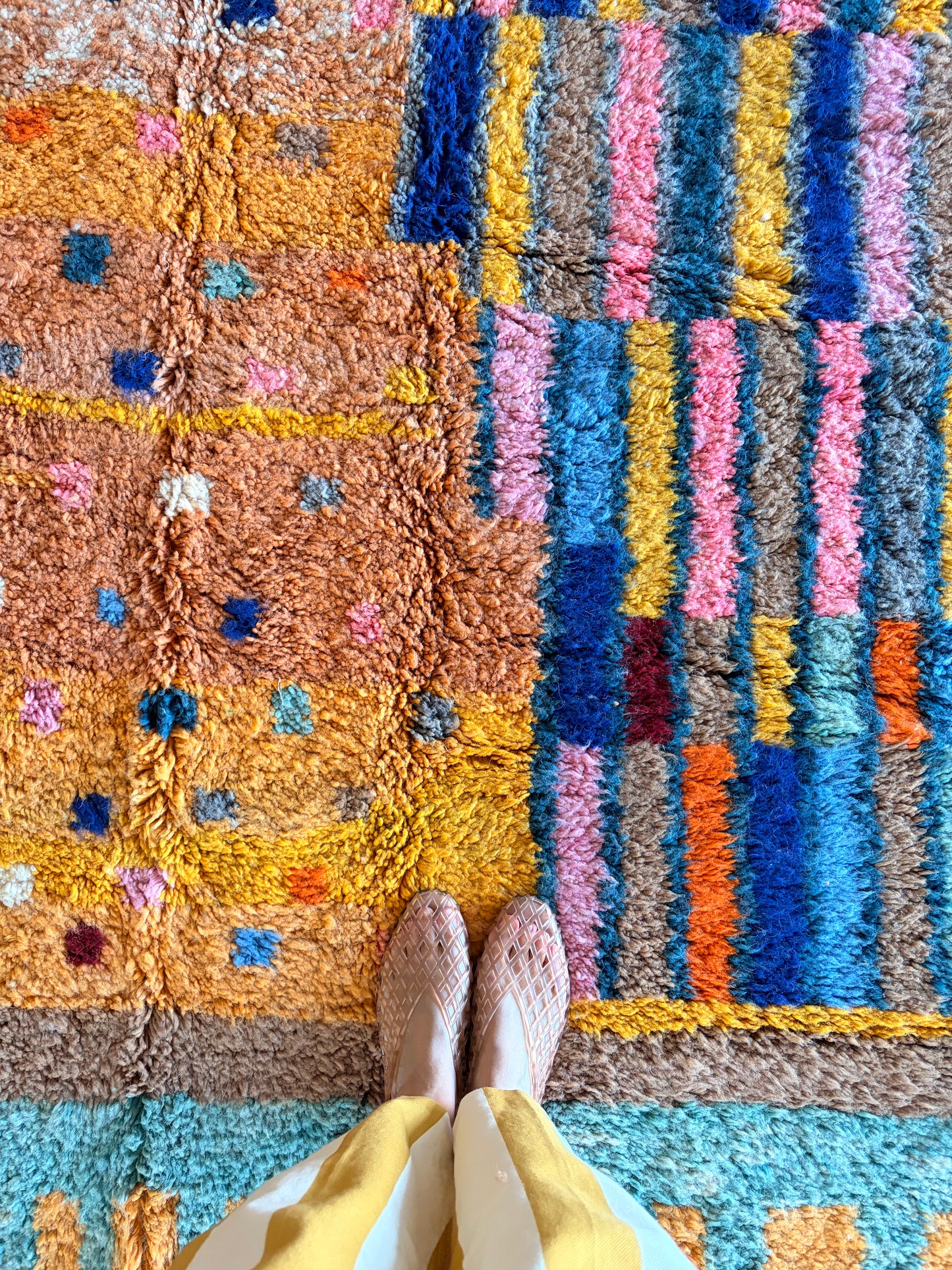 Beni Ouarain Moroccan Colorful Rug (1295) 294x213cm - Fireworks