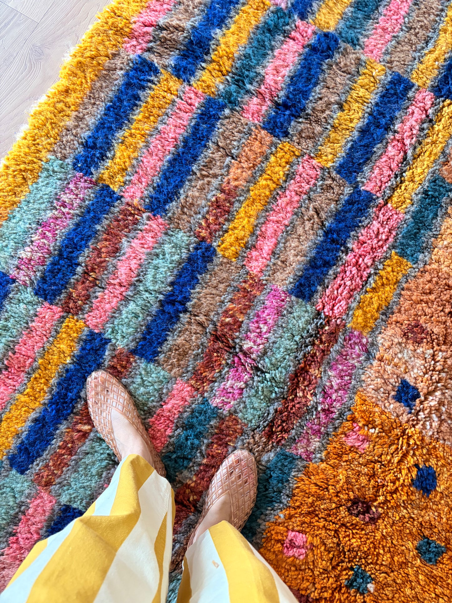 Beni Ouarain Moroccan Colorful Rug (1295) 294x213cm - Fireworks