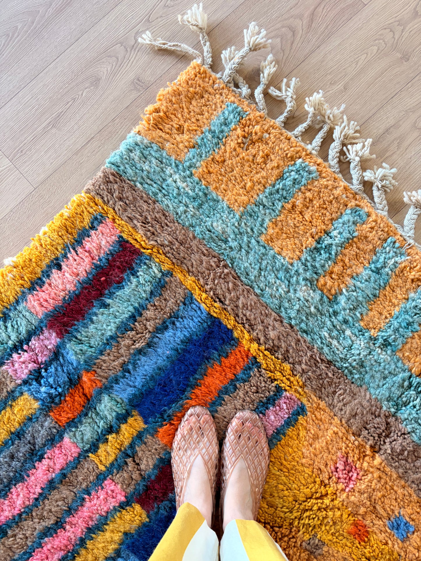 Beni Ouarain Moroccan Colorful Rug (1295) 294x213cm - Fireworks
