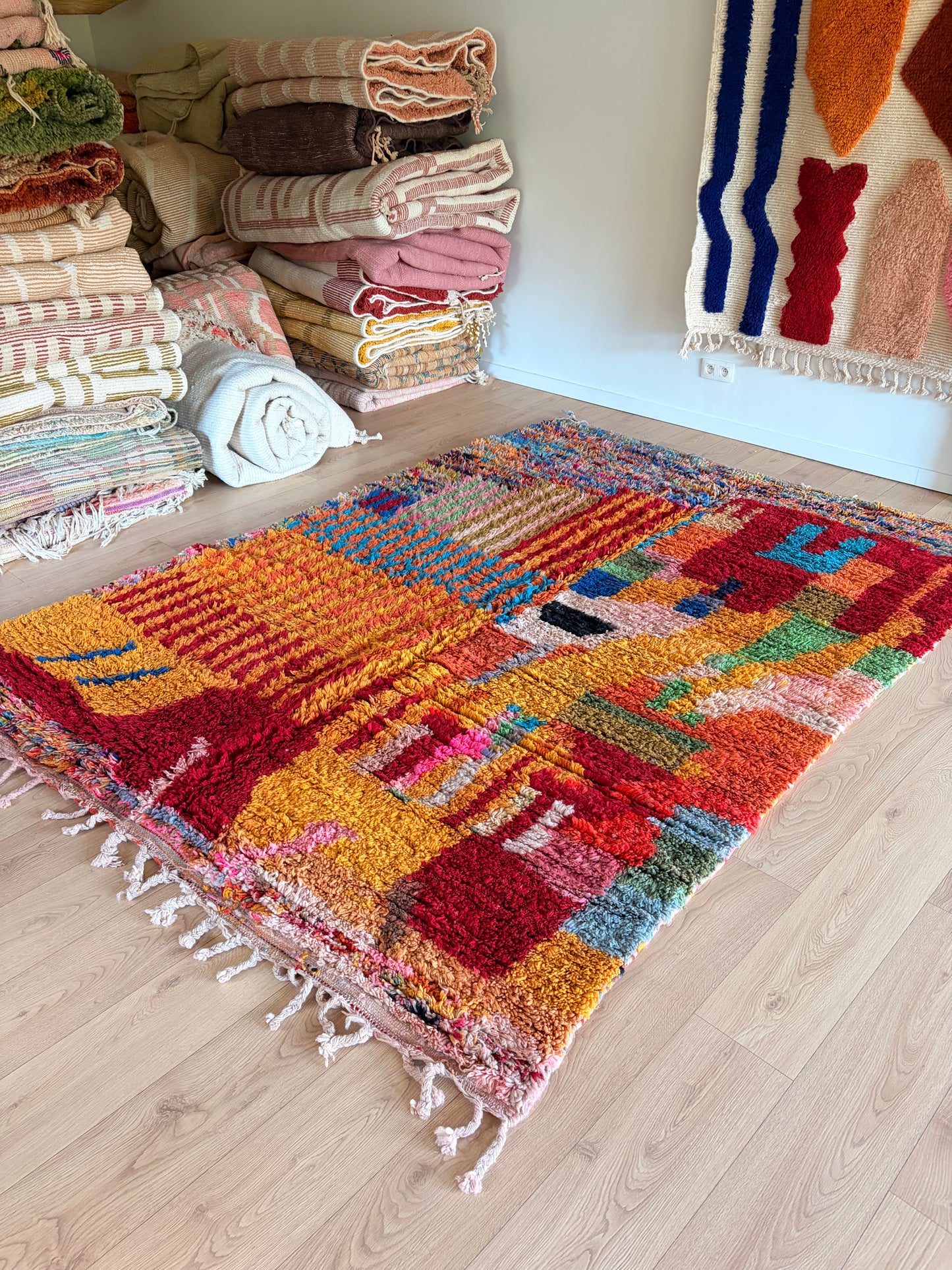Boujaad Moroccan Colorful Rug (1275) 274x205 - Parrot