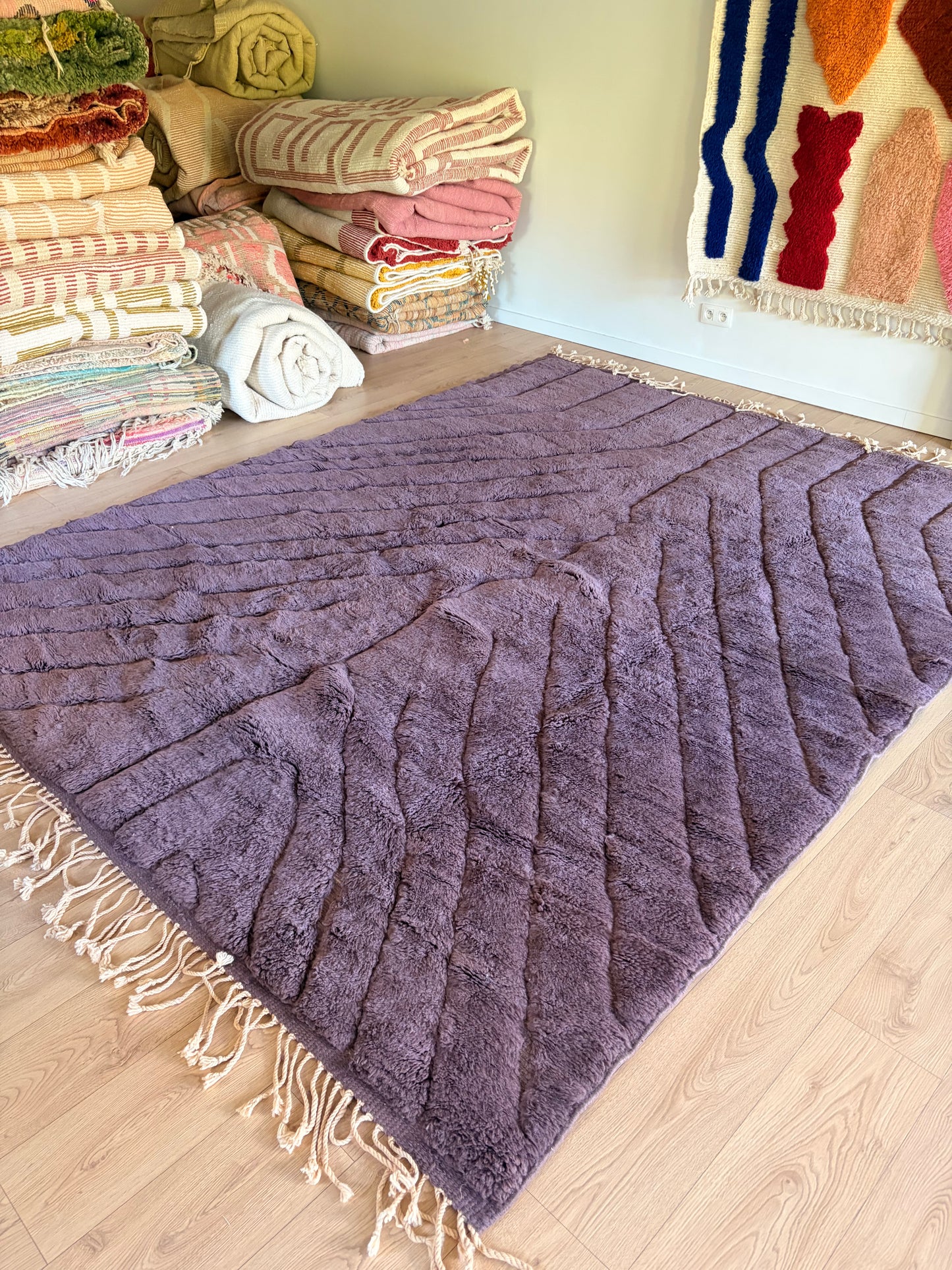 Tapis marocain Mrirt (1309) 308x247cm - Aubergine