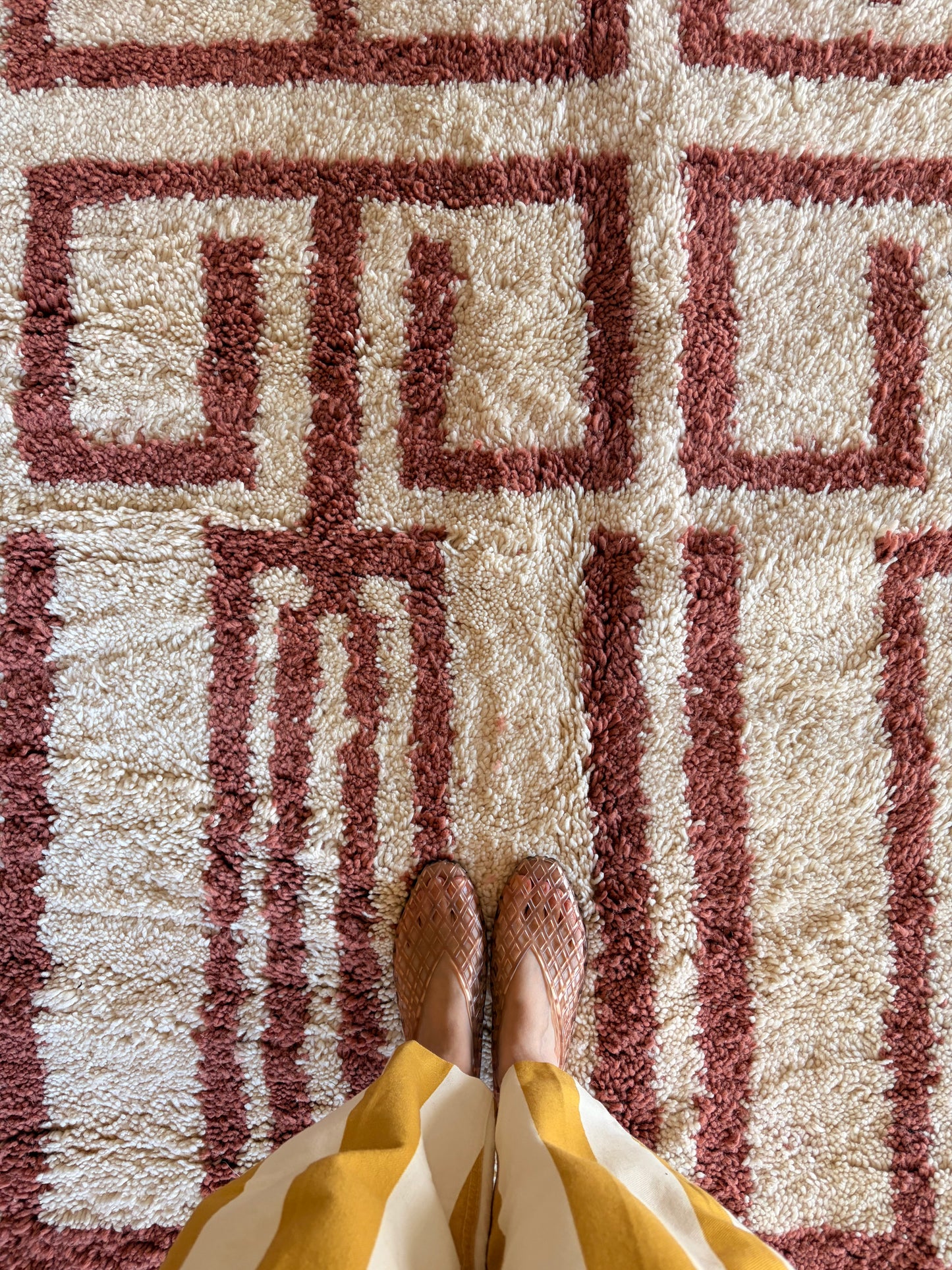 Beni Ouarain Moroccan Colorful Rug (1305) 363x234cm - Red Wine
