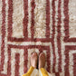 Beni Ouarain Moroccan Colorful Rug (1305) 363x234cm - Red Wine
