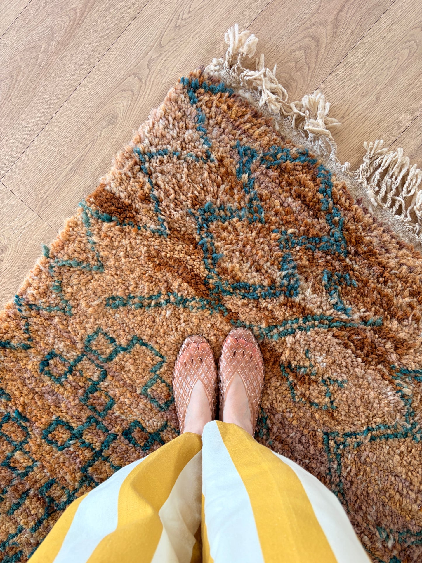 Beni Ouarain Moroccan Colorful Rug (1297) 301x219cm - On the Beach