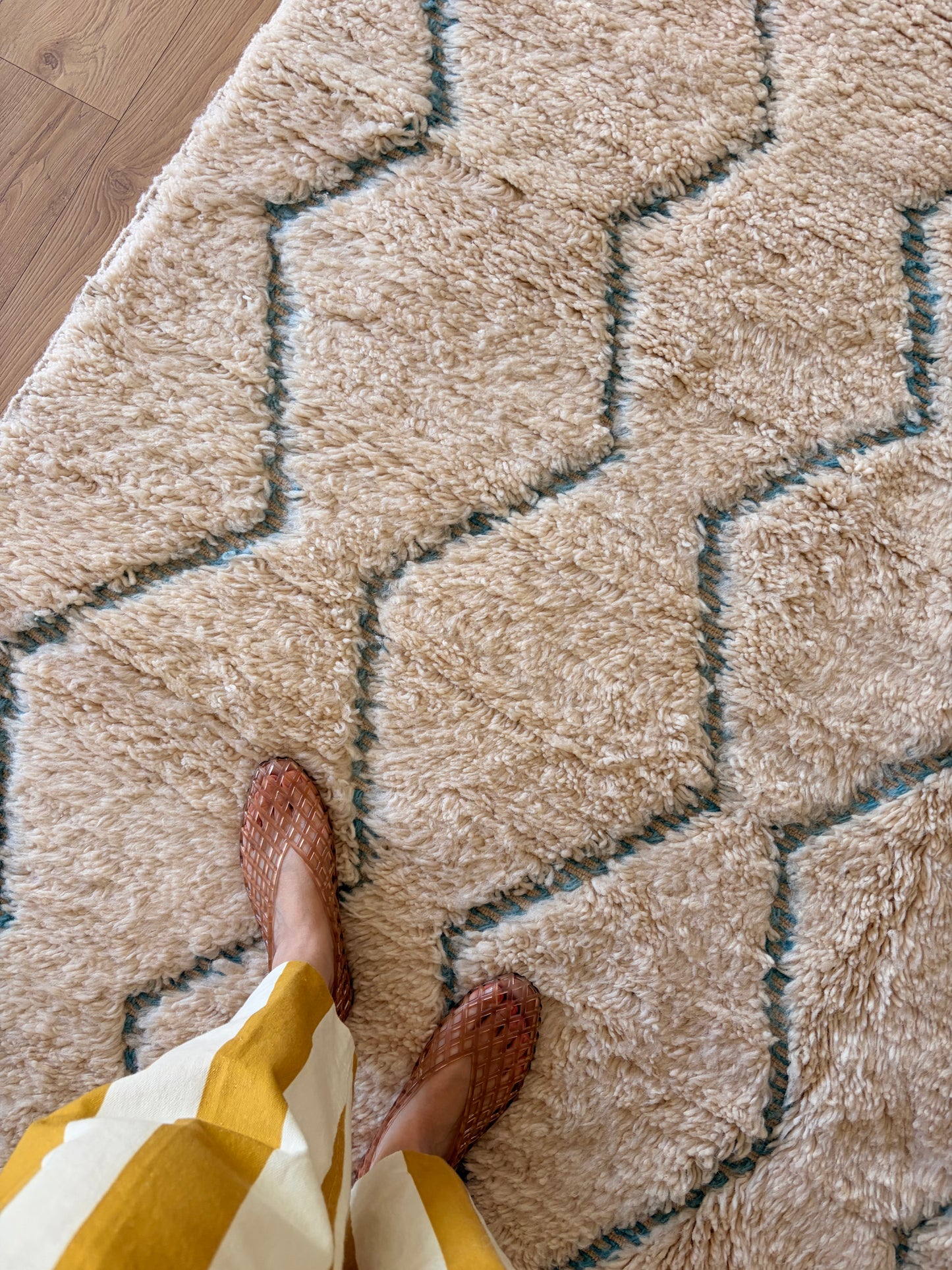 Tapis Beni Ouarain coloré (1280) 290x209cm - Ice
