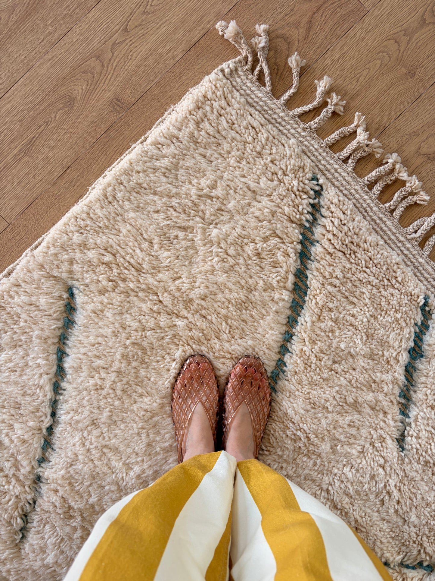 Tapis Beni Ouarain coloré (1280) 290x209cm - Ice