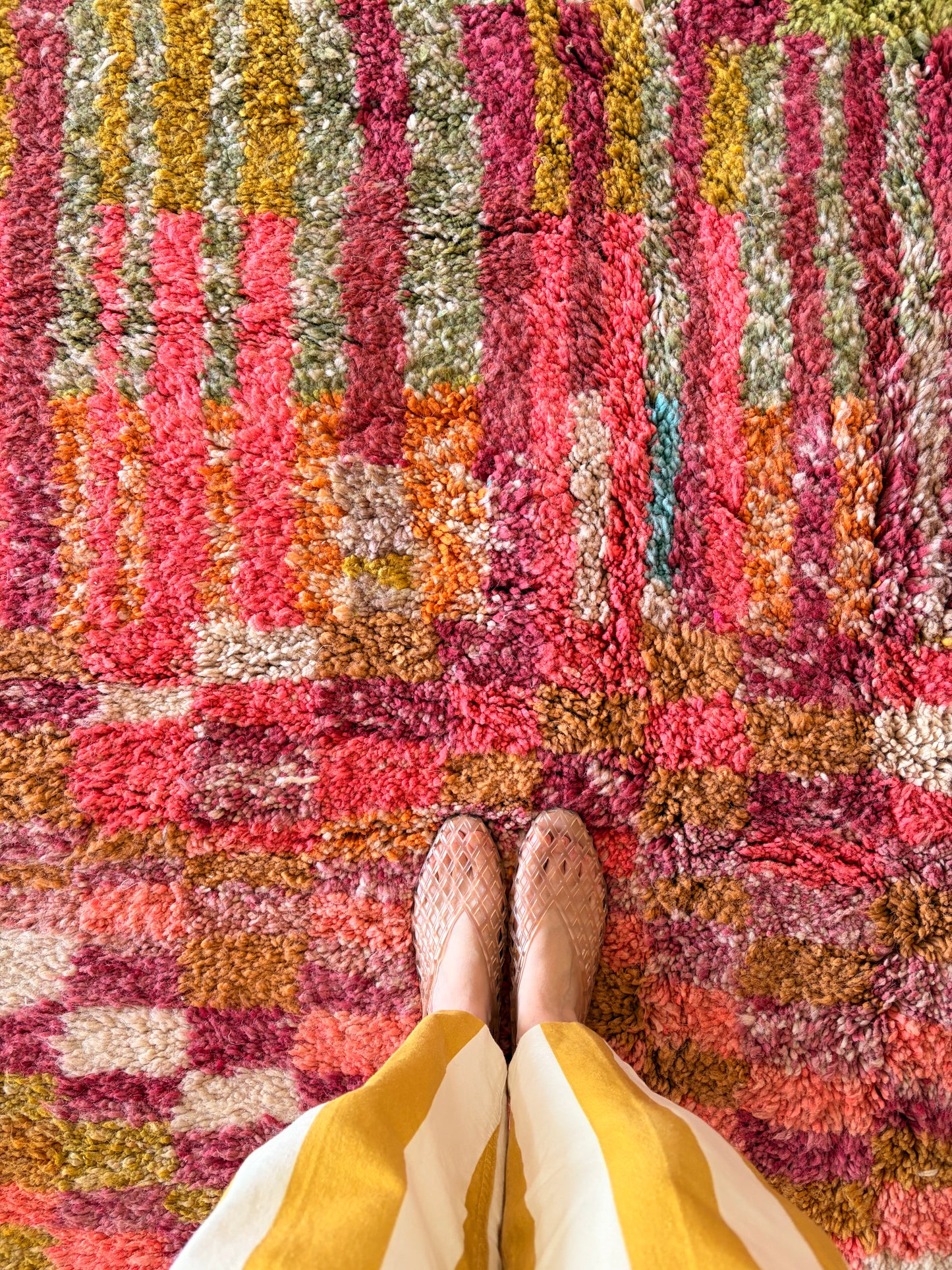 Tapis Beni Ouarain coloré (1294) 287x196cm - Fairy Garden
