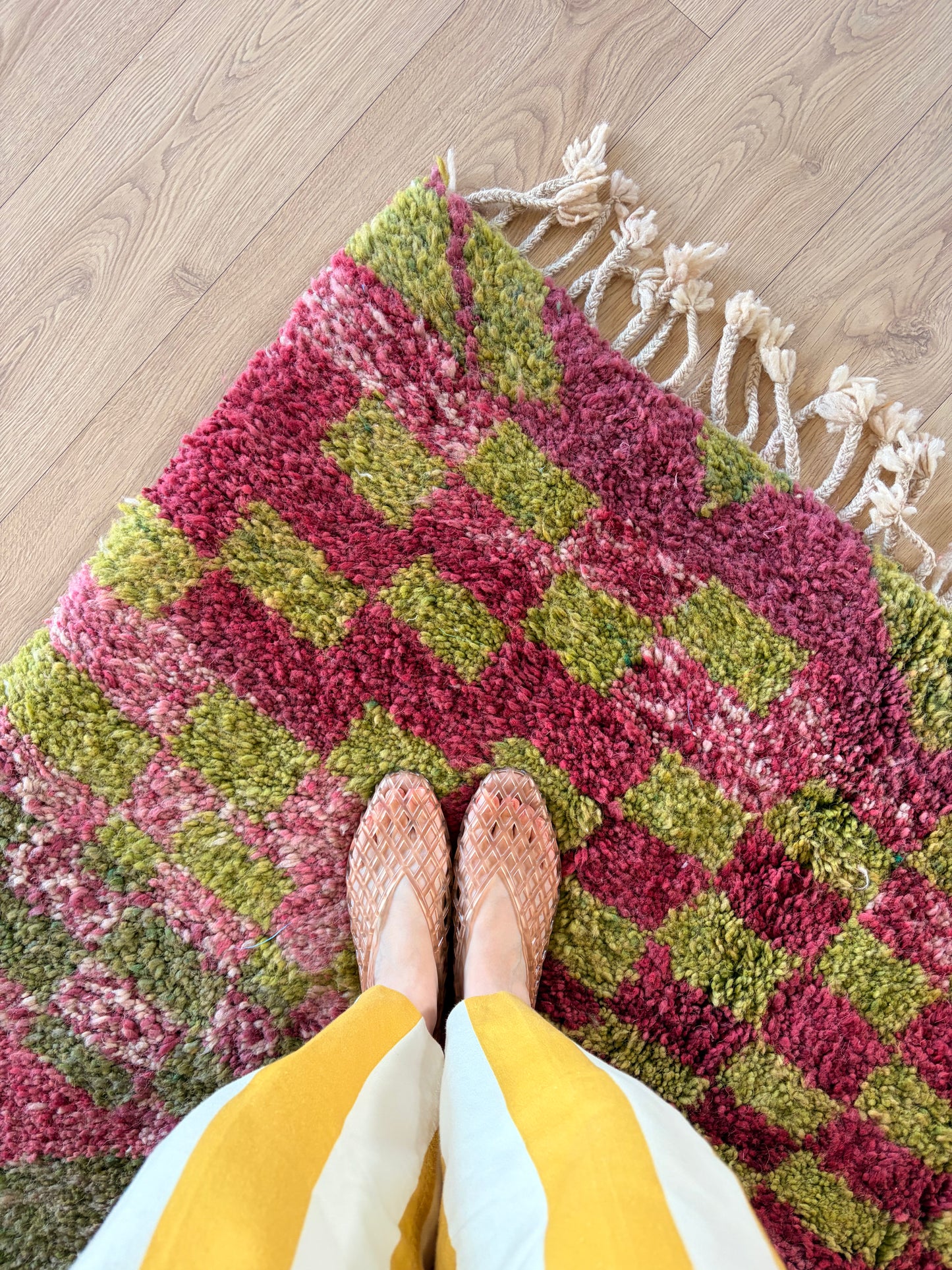 Tapis Beni Ouarain coloré (1294) 287x196cm - Fairy Garden