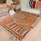 Tapis Beni Ouarain coloré (1293) 302x205cm - Flower Fields Brown
