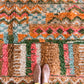 Tapis Beni Ouarain coloré (1293) 302x205cm - Flower Fields Brown
