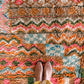 Tapis Beni Ouarain coloré (1293) 302x205cm - Flower Fields Brown