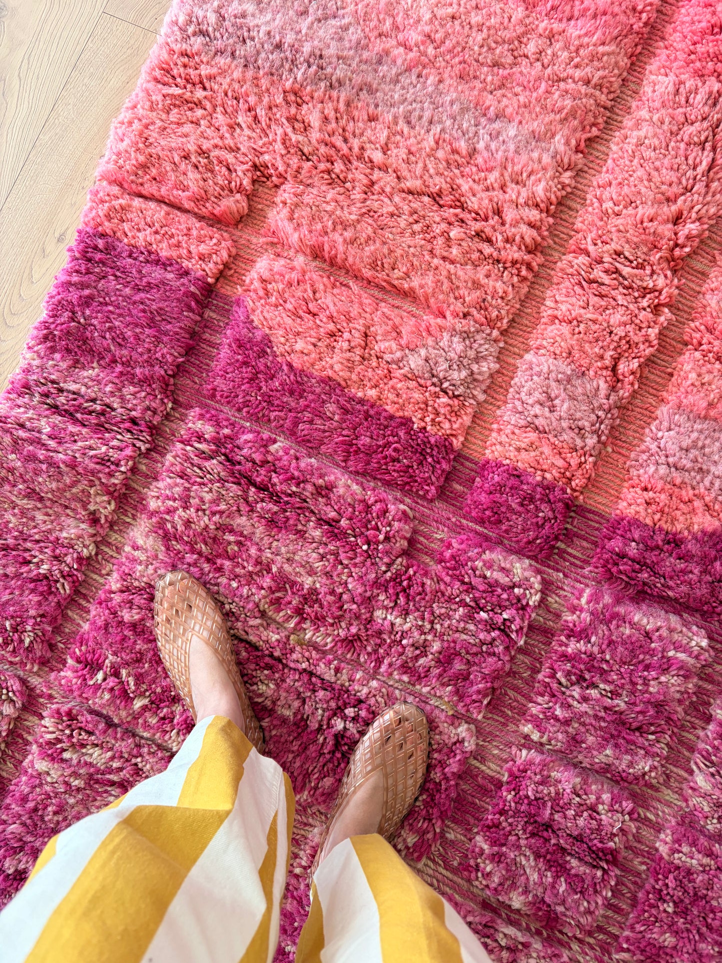 Beni Ouarain Moroccan Colorful Rug (1255) 236x160cm - Romantic Flight